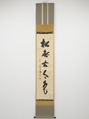 前大徳藤井誡堂筆　「松無古今色」一行書　肉筆紙本掛軸（共箱）